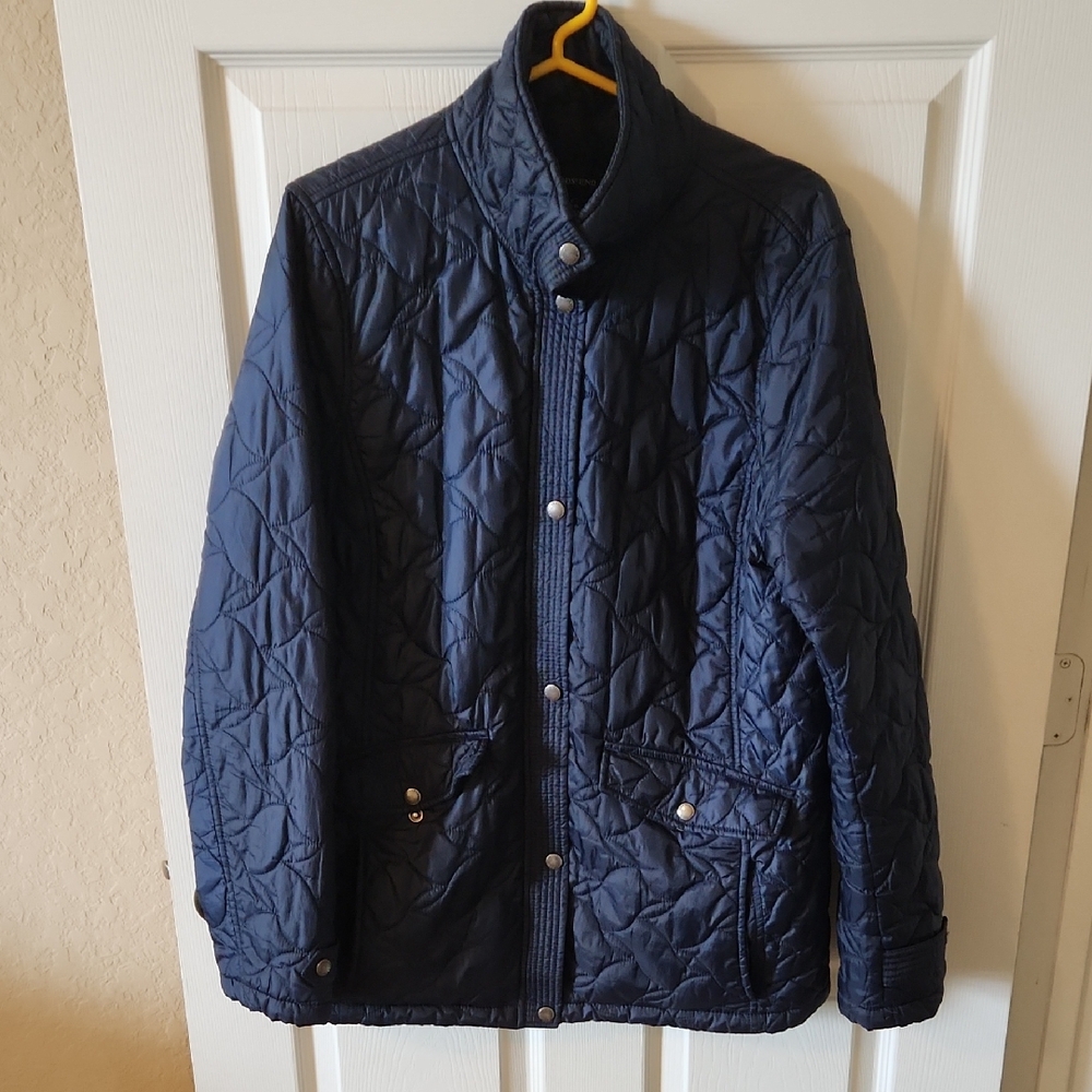 Classic Lands' End Women's Navy Blue Quilted Jacket, Sz L/T